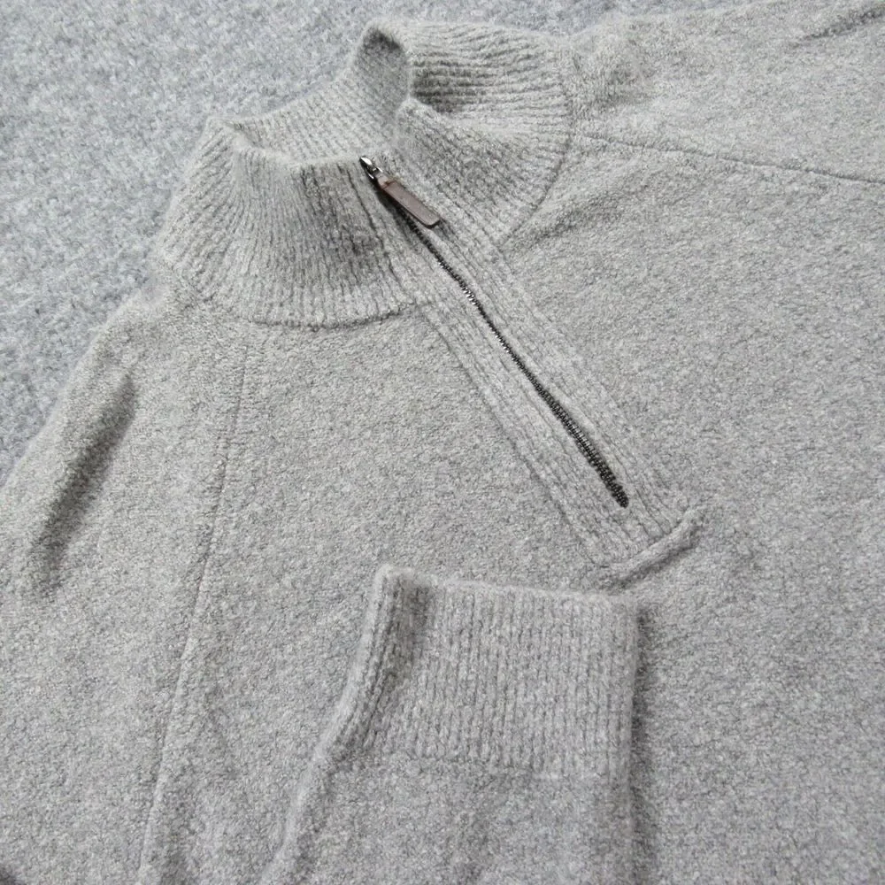 Banana Republic Factory Sweater Extra Large Half Zip Boucle‎ Grey Heather